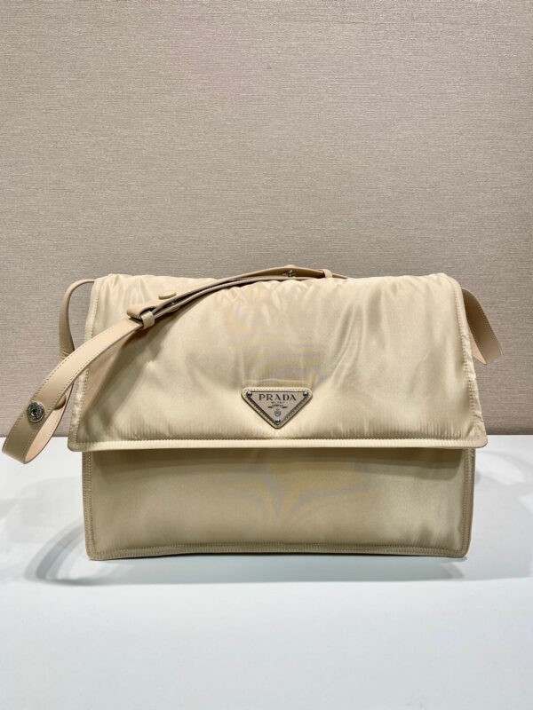 Large Padded Shoulder Bag In Beige For Women 14.1in/ 36cm 1BD256_RDLN_F0F24_V_OOO