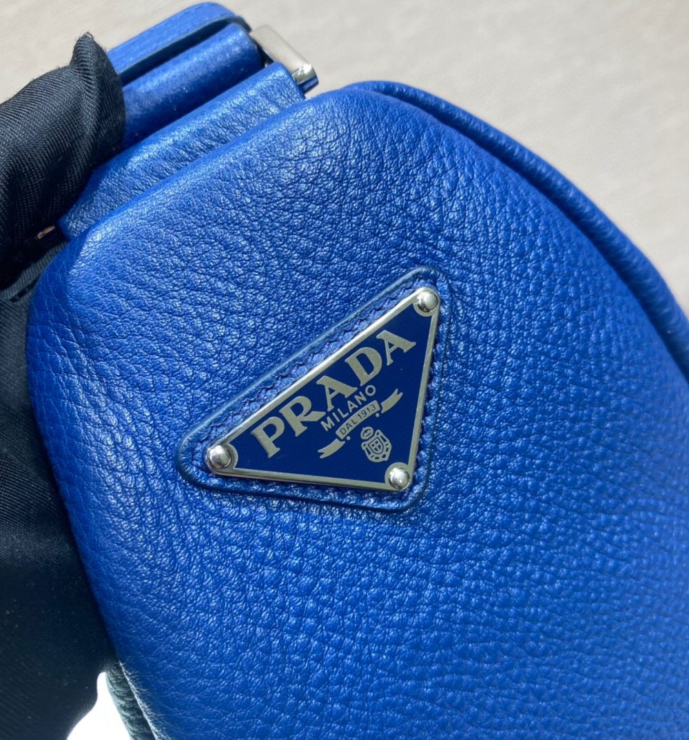 Large Prada Triangle Bag In Blue For Men 22.8in/ 58cm