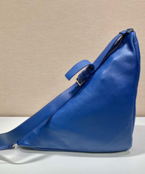 Large Prada Triangle Bag In Blue For Men 22.8in/ 58cm