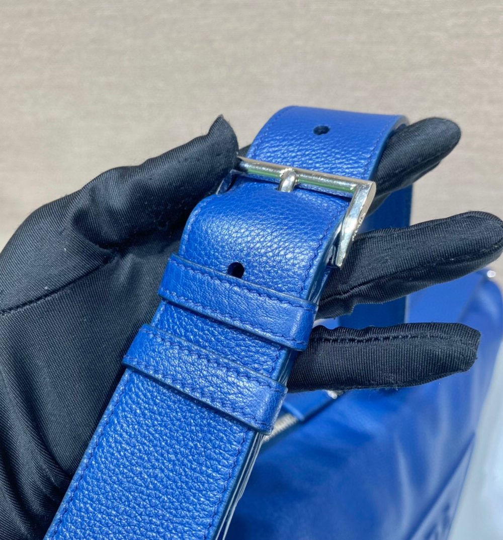 Large Prada Triangle Bag In Blue For Men 22.8in/ 58cm