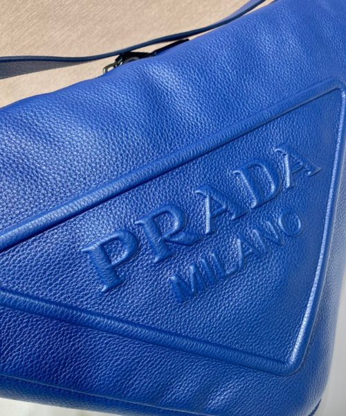 Large Prada Triangle Bag In Blue For Men 22.8in/ 58cm