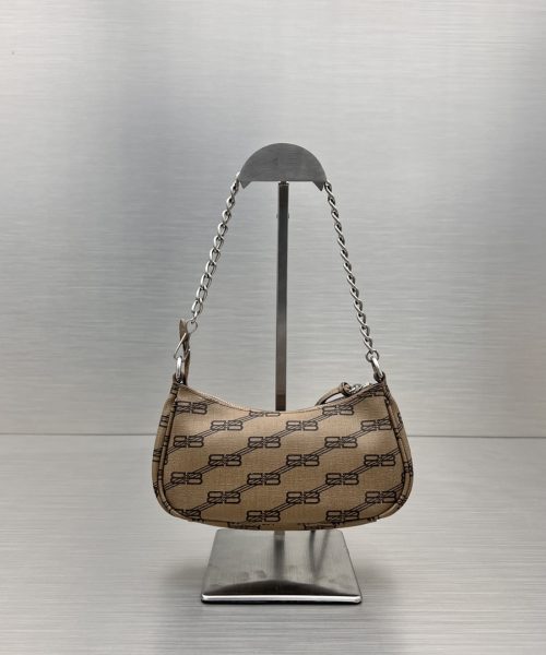 Le Cagole Mini Bag With Chain Bb Monogram Coated Canvas In Beige For Women 8.2 in/20.8 cm 695814210E72762