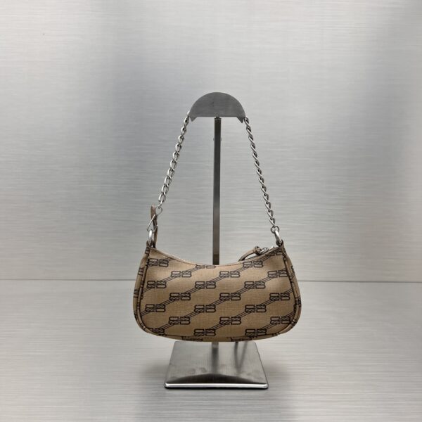 Le Cagole Mini Bag With Chain Bb Monogram Coated Canvas In Beige For Women 8.2 in/20.8 cm 695814210E72762
