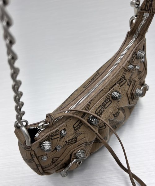 Le Cagole Mini Bag With Chain Bb Monogram Coated Canvas In Beige For Women 8.2 in/20.8 cm 695814210E72762