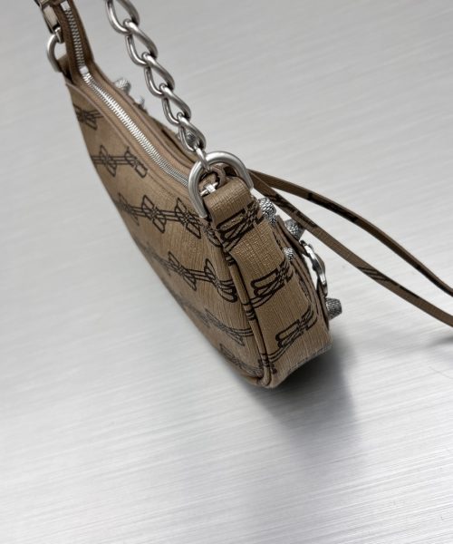 Le Cagole Mini Bag With Chain Bb Monogram Coated Canvas In Beige For Women 8.2 in/20.8 cm 695814210E72762