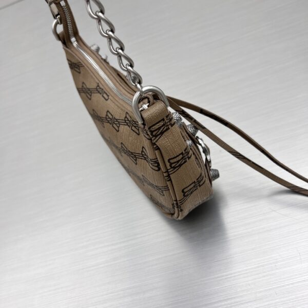 Le Cagole Mini Bag With Chain Bb Monogram Coated Canvas In Beige For Women 8.2 in/20.8 cm 695814210E72762