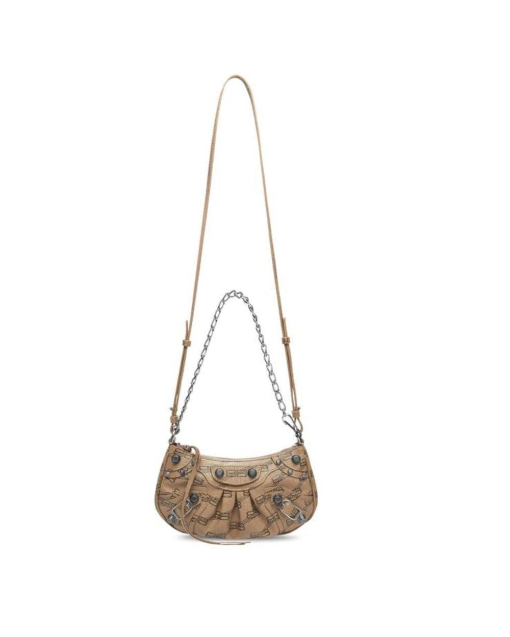 Le Cagole Mini Bag With Chain Bb Monogram Coated Canvas In Beige For Women 8.2 in/20.8 cm 695814210E72762