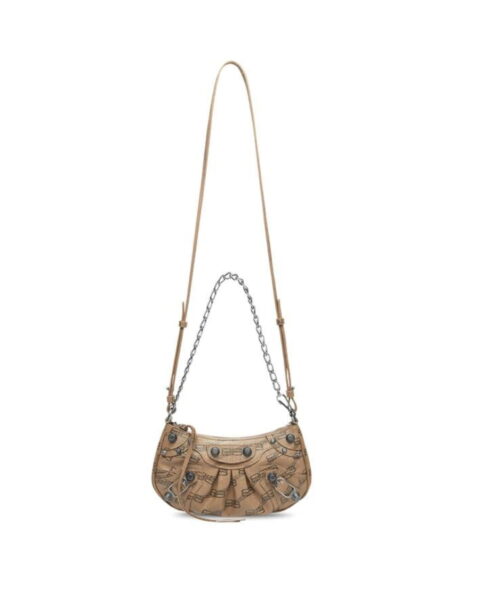 Le Cagole Mini Bag With Chain Bb Monogram Coated Canvas In Beige For Women 8.2 in/20.8 cm 695814210E72762