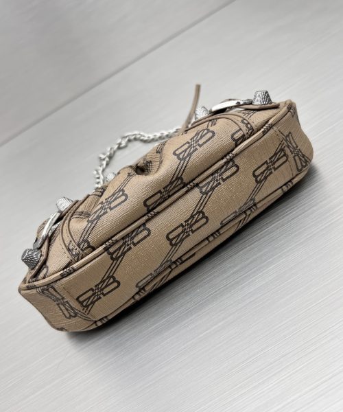 Le Cagole Mini Bag With Chain Bb Monogram Coated Canvas In Beige For Women 8.2 in/20.8 cm 695814210E72762