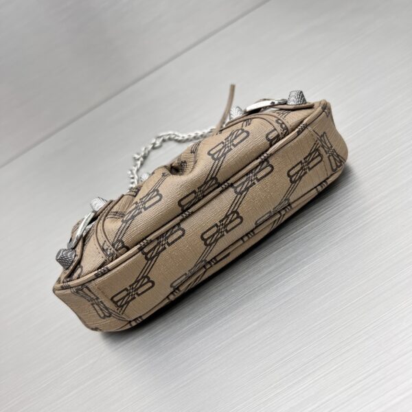 Le Cagole Mini Bag With Chain Bb Monogram Coated Canvas In Beige For Women 8.2 in/20.8 cm 695814210E72762
