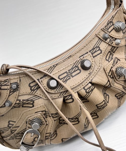 Le Cagole Mini Bag With Chain Bb Monogram Coated Canvas In Beige For Women 8.2 in/20.8 cm 695814210E72762