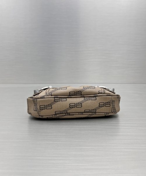 Le Cagole Mini Bag With Chain Bb Monogram Coated Canvas In Beige For Women 8.2 in/20.8 cm 695814210E72762