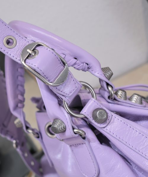 Le Cagole Small Bucket Bag In White/Black/Purple For Women 11.8in/30 cm