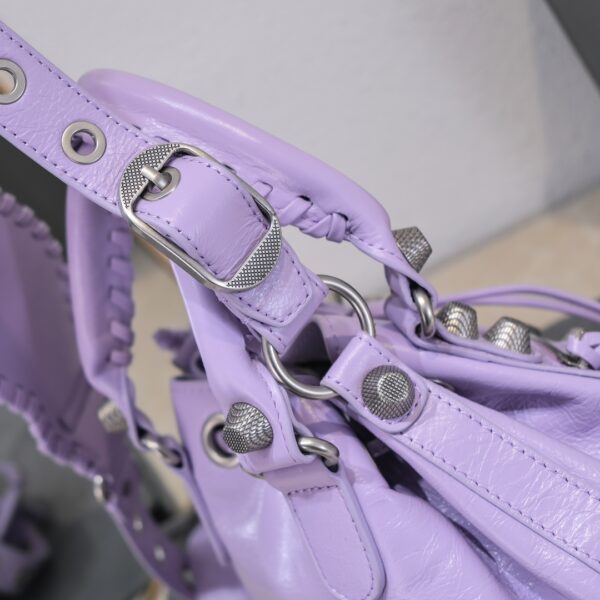 Le Cagole Small Bucket Bag In White/Black/Purple For Women 11.8in/30 cm