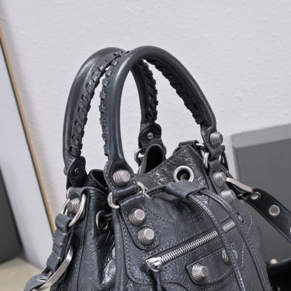 Le Cagole Small Bucket Bag In White/Black/Purple For Women 11.8in/30 cm
