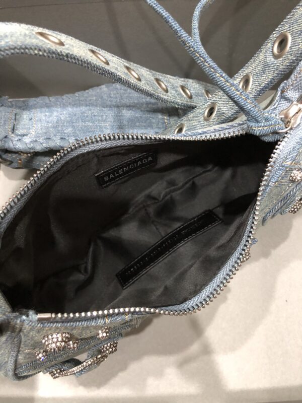 Le Cagole Small Shoulder Bag Denim In Blue For Women 13in/33cm