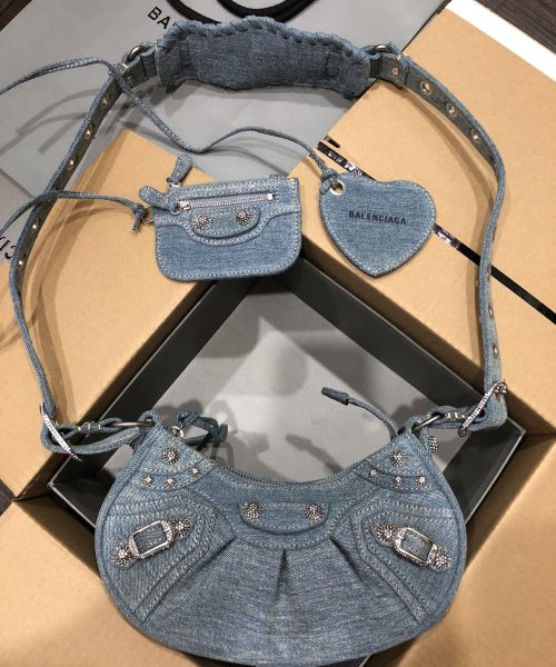 Le Cagole Small Shoulder Bag Denim In Blue For Women 13in/33cm