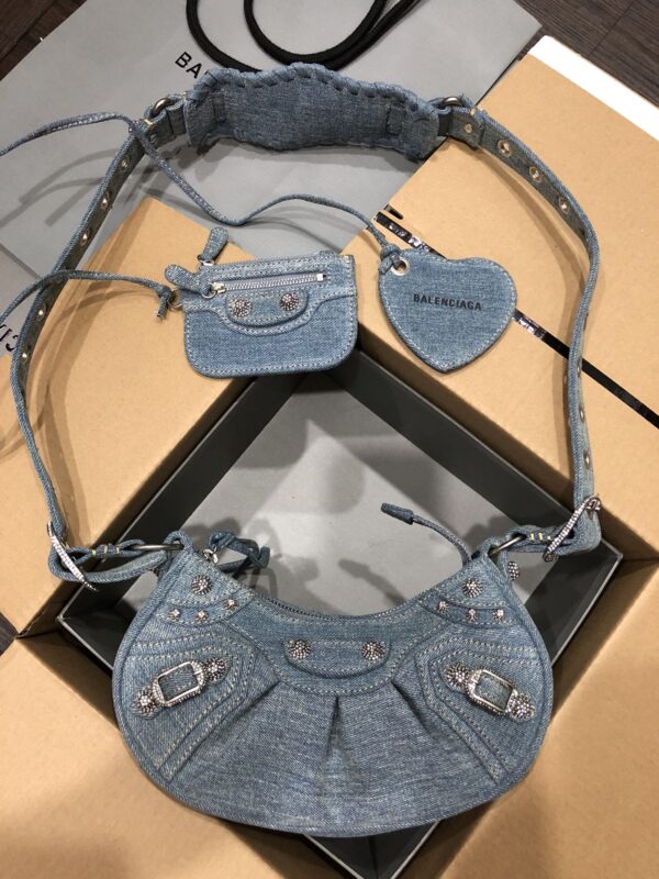 Le Cagole Small Shoulder Bag Denim In Blue For Women 13in/33cm
