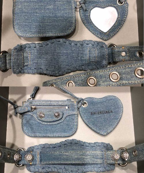 Le Cagole Small Shoulder Bag Denim In Blue For Women 13in/33cm