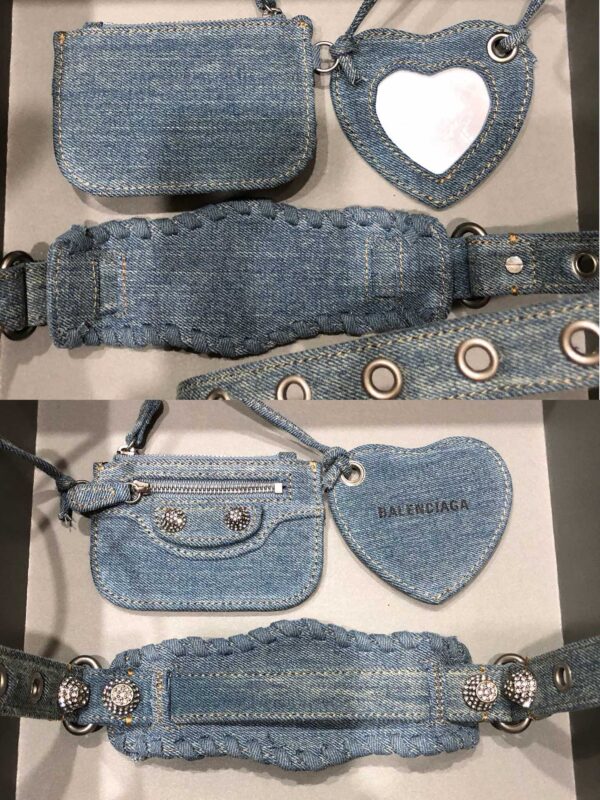 Le Cagole Small Shoulder Bag Denim In Blue For Women 13in/33cm