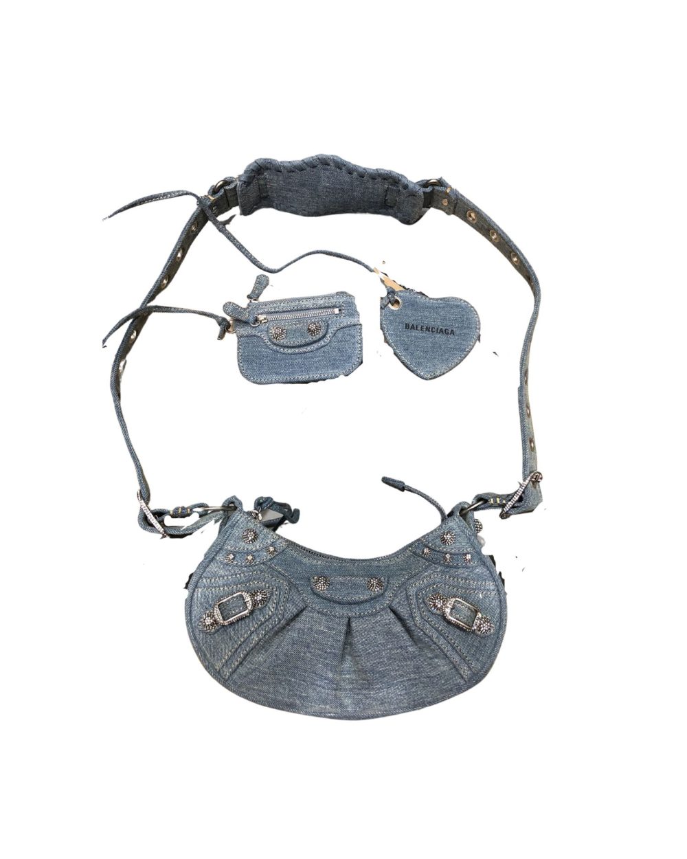 Le Cagole Small Shoulder Bag Denim In Blue For Women 13in/33cm