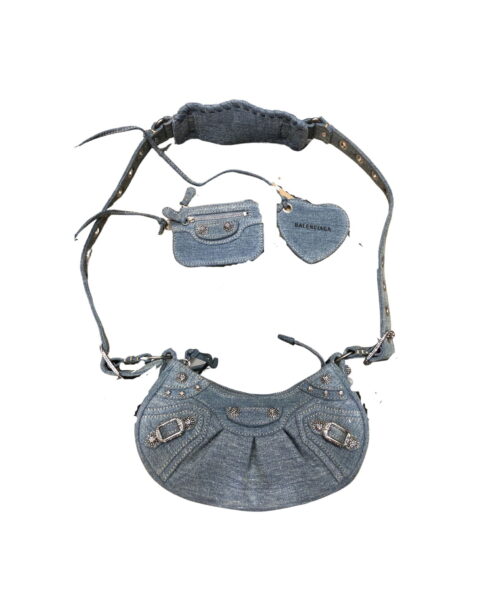 Le Cagole Small Shoulder Bag Denim In Blue For Women 13in/33cm