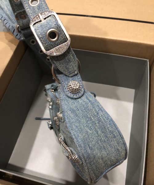 Le Cagole Small Shoulder Bag Denim In Blue For Women 13in/33cm