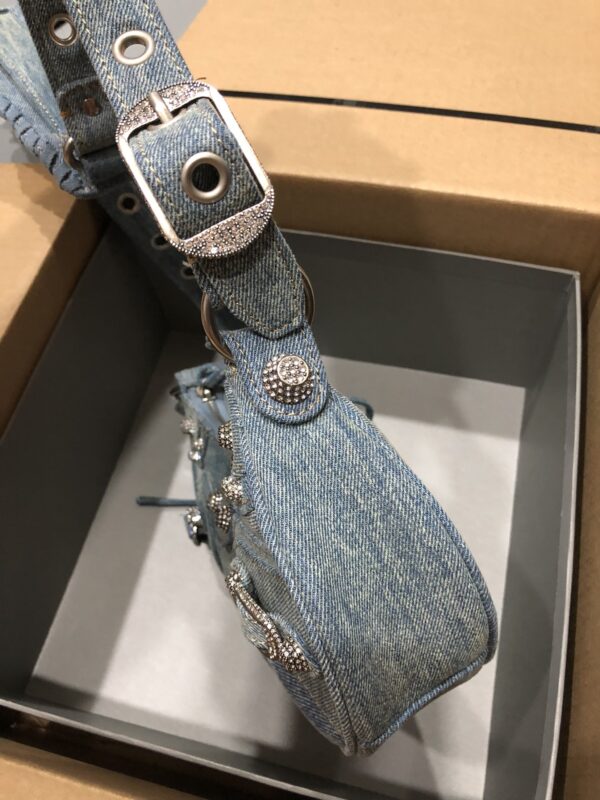 Le Cagole Small Shoulder Bag Denim In Blue For Women 13in/33cm