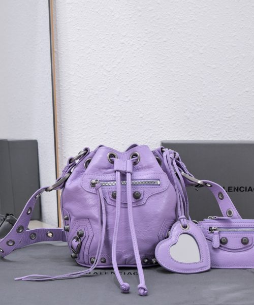 Le Cagole Xs Bucket Bag Purple/Pink/Red/Blue/Green For Women 7.8in/20 cm
