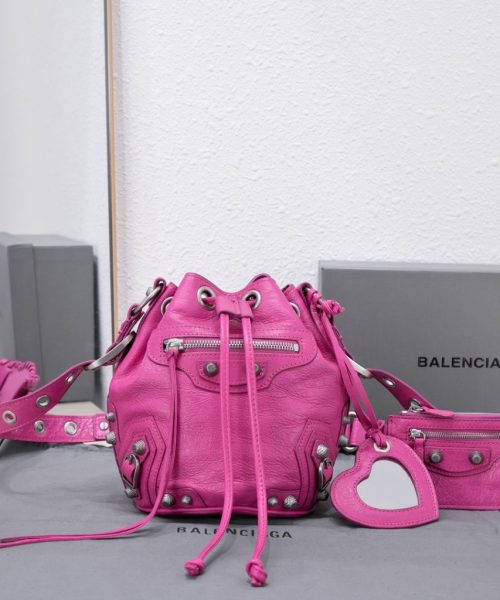 Le Cagole Xs Bucket Bag Purple/Pink/Red/Blue/Green For Women 7.8in/20 cm