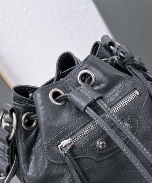 Le Cagole Xs Bucket Bag White/Black/Light Black/Grey/Light Grey For Women 7.8in/20 cm 7024311VG9Y9104