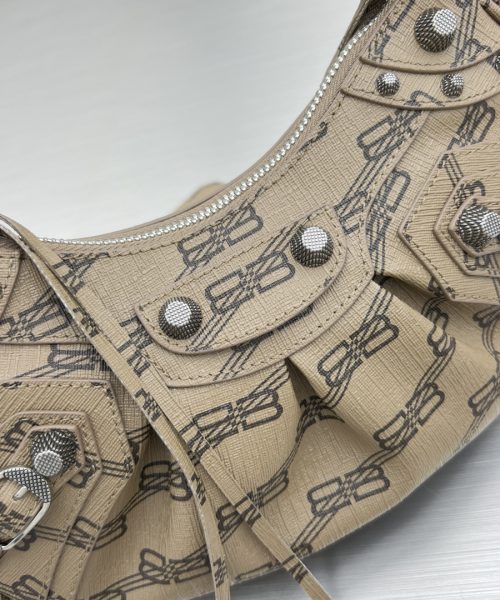 Le Cagole XS Shoulder Bag Bb Monogram Coated Canvas In Beige For Women 10.2 in/26 cm