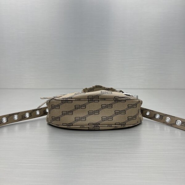 Le Cagole XS Shoulder Bag Bb Monogram Coated Canvas In Beige For Women 10.2 in/26 cm