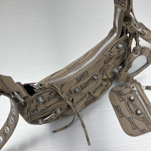Le Cagole XS Shoulder Bag Bb Monogram Coated Canvas In Beige For Women 10.2 in/26 cm