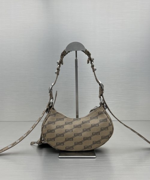 Le Cagole XS Shoulder Bag Bb Monogram Coated Canvas In Beige For Women 10.2 in/26 cm