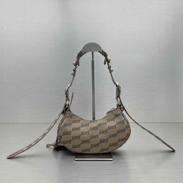 Le Cagole XS Shoulder Bag Bb Monogram Coated Canvas In Beige For Women 10.2 in/26 cm
