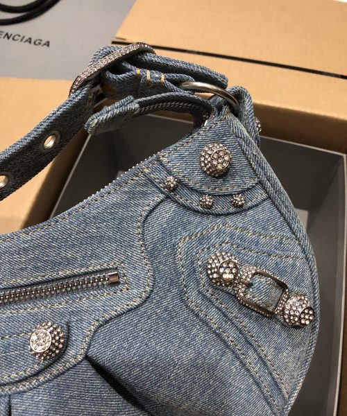 Le Cagole XS Shoulder Bag Denim In Blue For Women 10.2in/26cm 6713092109U4715