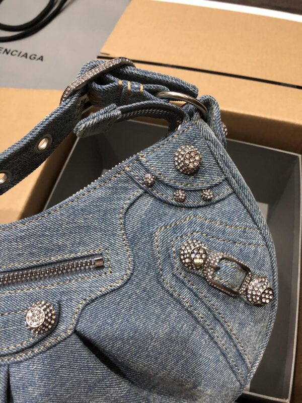 Le Cagole XS Shoulder Bag Denim In Blue For Women 10.2in/26cm 6713092109U4715