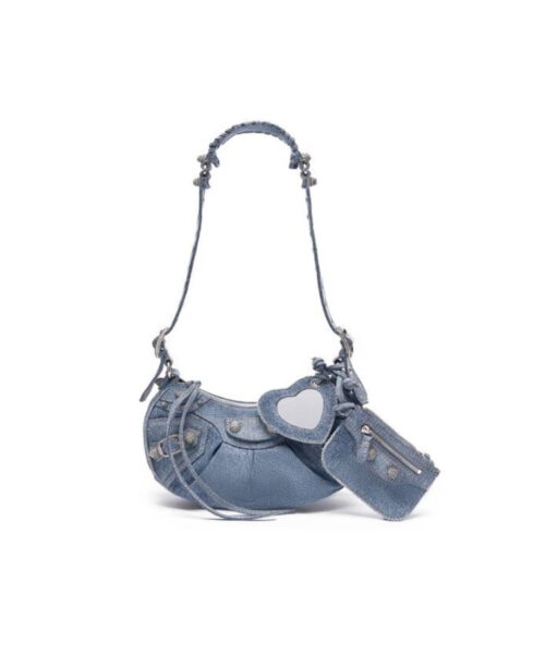 Le Cagole XS Shoulder Bag Denim In Blue For Women 10.2in/26cm 6713092109U4715