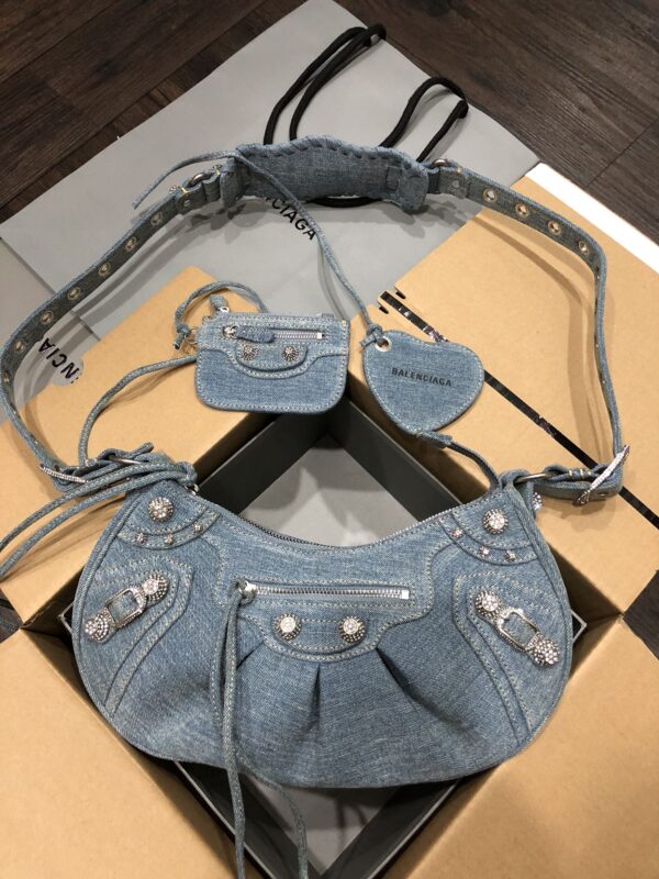 Le Cagole XS Shoulder Bag Denim In Blue For Women 10.2in/26cm 6713092109U4715
