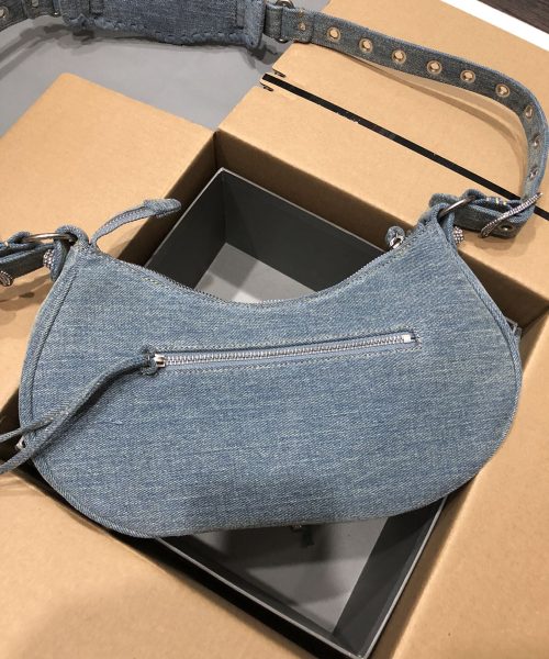 Le Cagole XS Shoulder Bag Denim In Blue For Women 10.2in/26cm 6713092109U4715