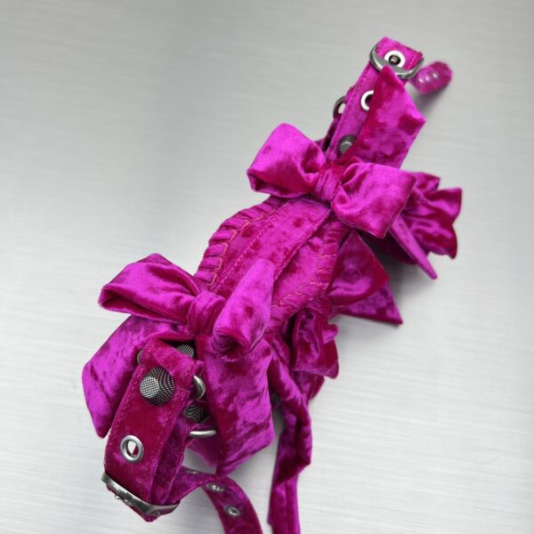 Le Cagole Xs Velvet Bow Shoulder Bag Pink/Blue/Black For Women 10.2 in/26 cm