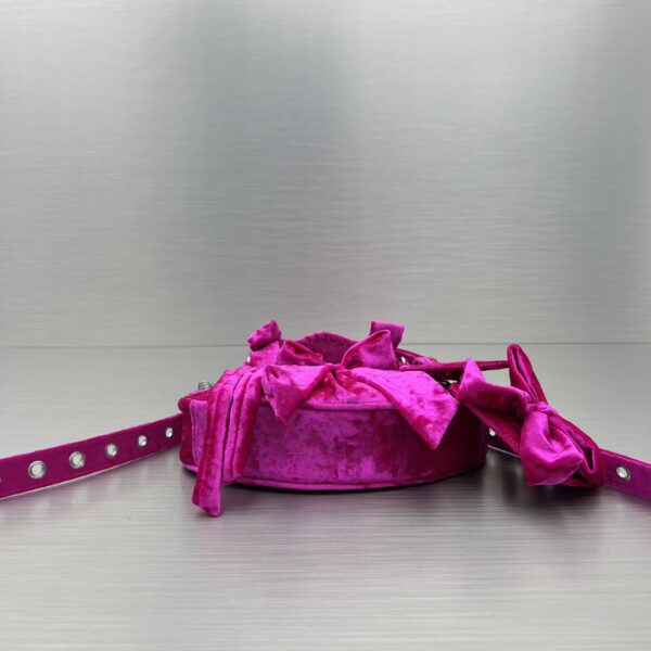 Le Cagole Xs Velvet Bow Shoulder Bag Pink/Blue/Black For Women 10.2 in/26 cm