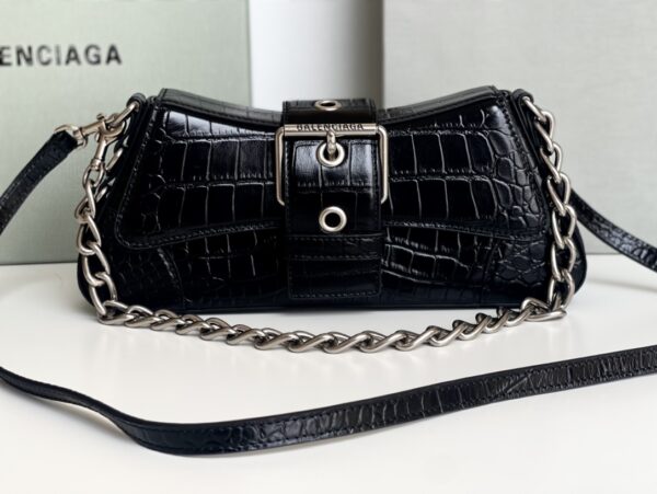 Lindsay Small Embossed Shoulder Bag In White/Pink/Black For Women 11.4in/29cm
