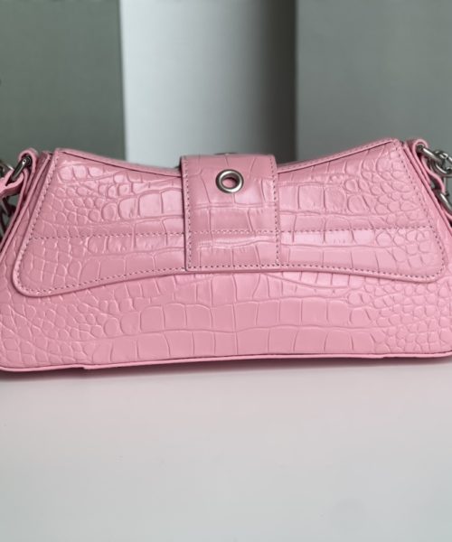 Lindsay Small Embossed Shoulder Bag In White/Pink/Black For Women 11.4in/29cm