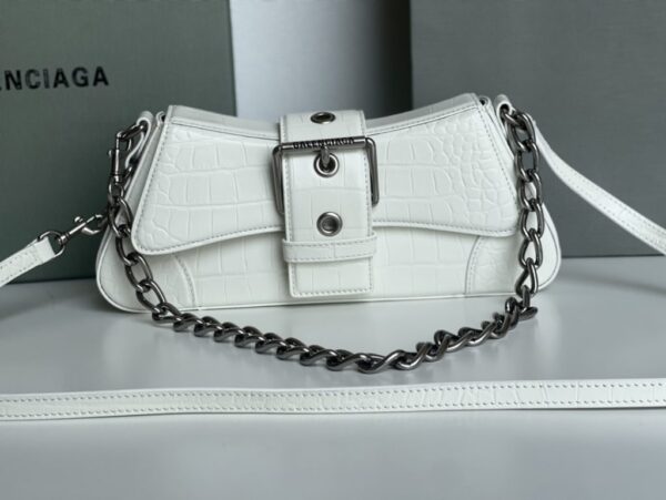 Lindsay Small Embossed Shoulder Bag In White/Pink/Black For Women 11.4in/29cm