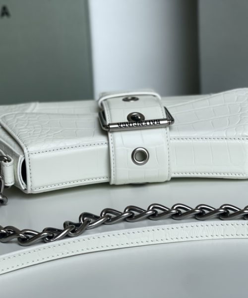 Lindsay Small Embossed Shoulder Bag In White/Pink/Black For Women 11.4in/29cm