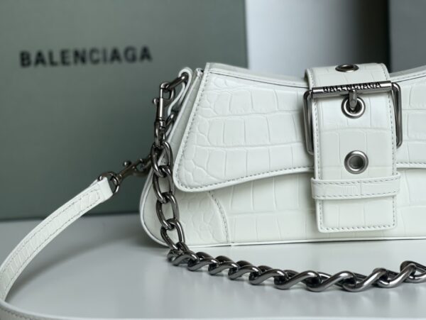 Lindsay Small Embossed Shoulder Bag In White/Pink/Black For Women 11.4in/29cm