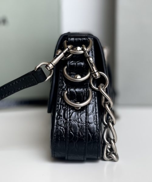 Lindsay Small Embossed Shoulder Bag In White/Pink/Black For Women 11.4in/29cm