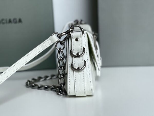 Lindsay Small Embossed Shoulder Bag In White/Pink/Black For Women 11.4in/29cm